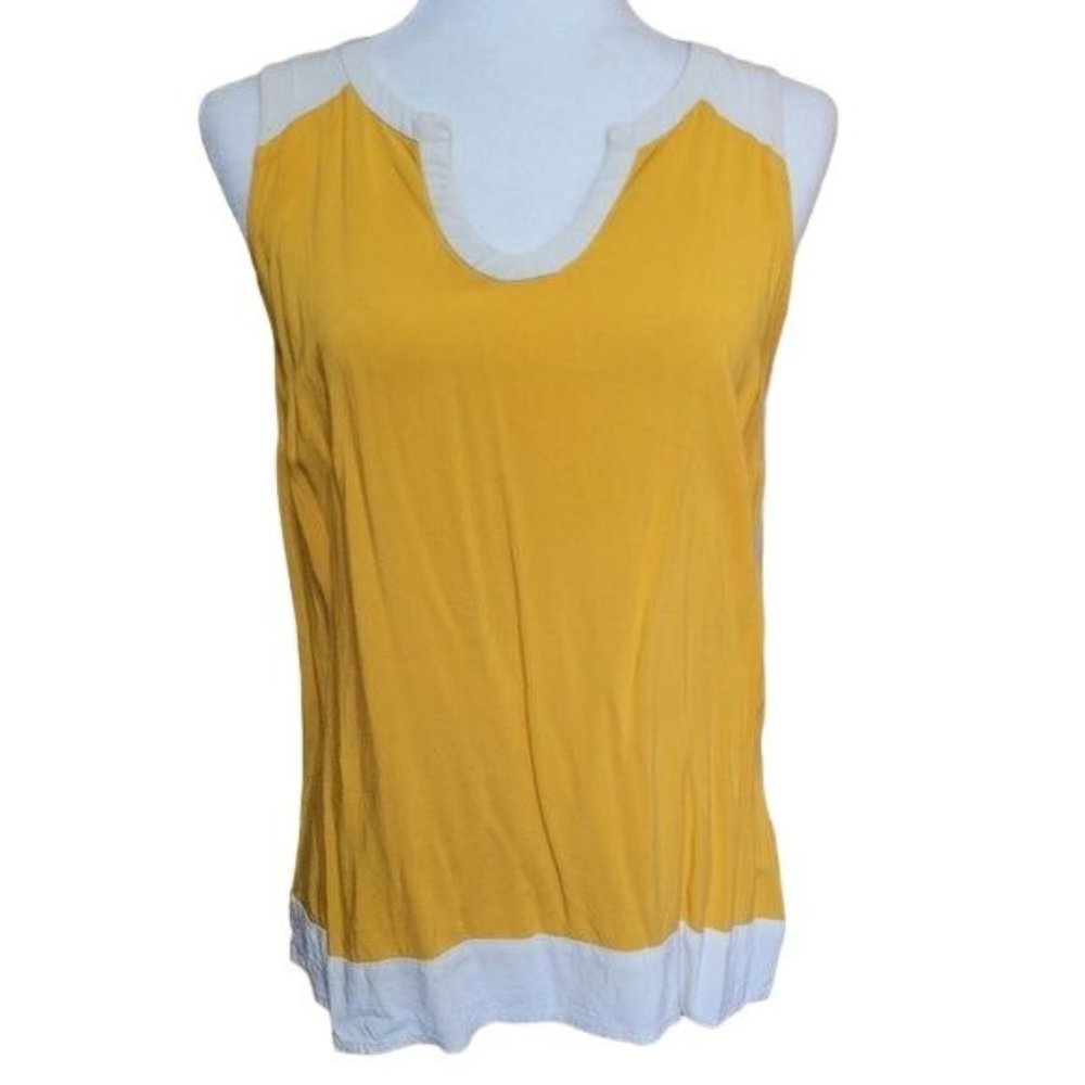 ModCloth Women's Size Medium Sleeveless Yellow Tank Top Blouse Lightweight Rayon